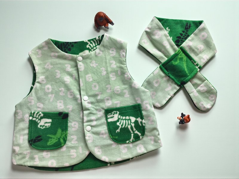 恐龍數字冒險 - 男/女童外套 - 棉.麻