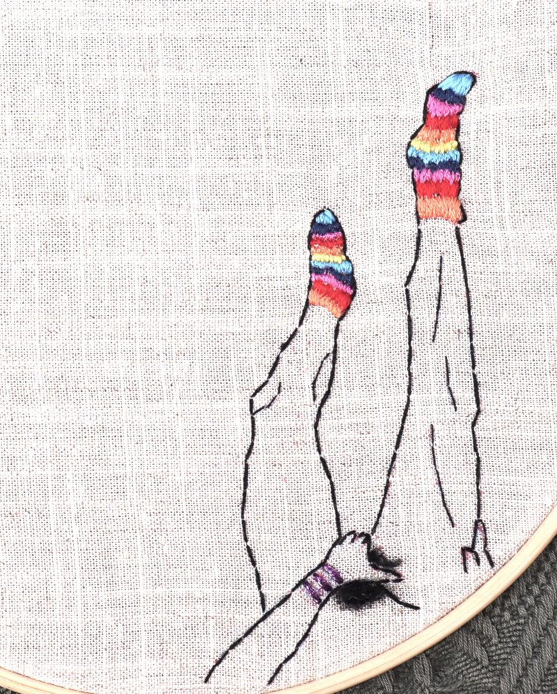 Gay hand embroidery illustration