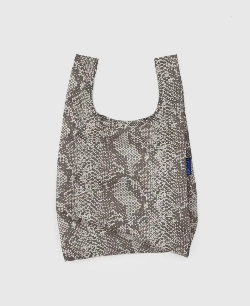 BAGGU 環保收納購物袋 - 小尺寸 - 蛇紋 - 手提包/手提袋 - 防水材質 卡其色