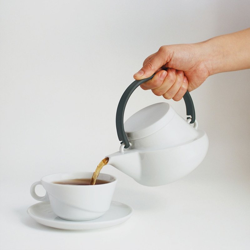 #絕版清倉 日本KINTO Ridge杯盤組-220ml - 茶壺/茶杯/茶具 - 瓷 白色