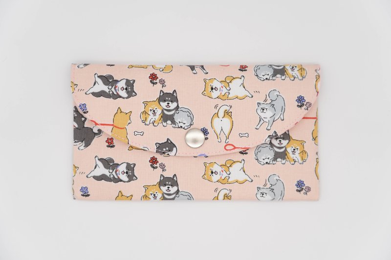 玩布手作。小柴(粉) 紅包袋 存摺 收納袋 - 錢包/皮夾/長短夾 - 棉.麻 粉紅色