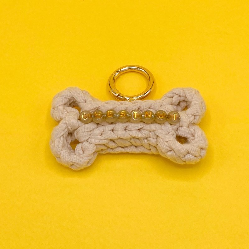 Boney Tie: Custom Name (in Chestnut) - 項圈/牽繩 - 聚酯纖維