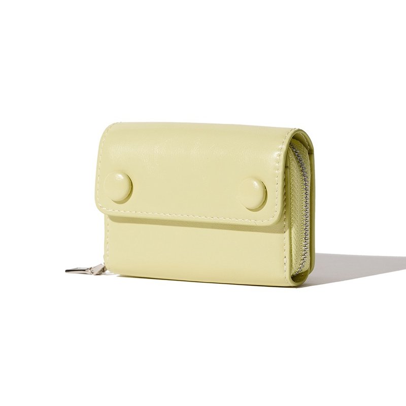 DOT Pocket Coin & Card Wallets pale lemon - 錢包/皮夾/長短夾 - 真皮 黃色