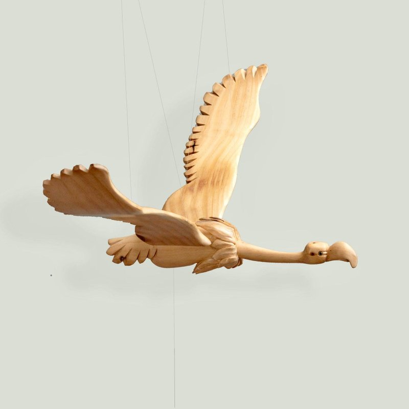 Vutlure Mobile Wooden Bird - 擺飾/家飾品 - 木頭 卡其色