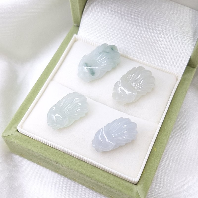 種水料 冰九尾狐 吊墜 隨意扣 | 天然緬甸玉A貨翡翠 - 項鍊 - 玉石