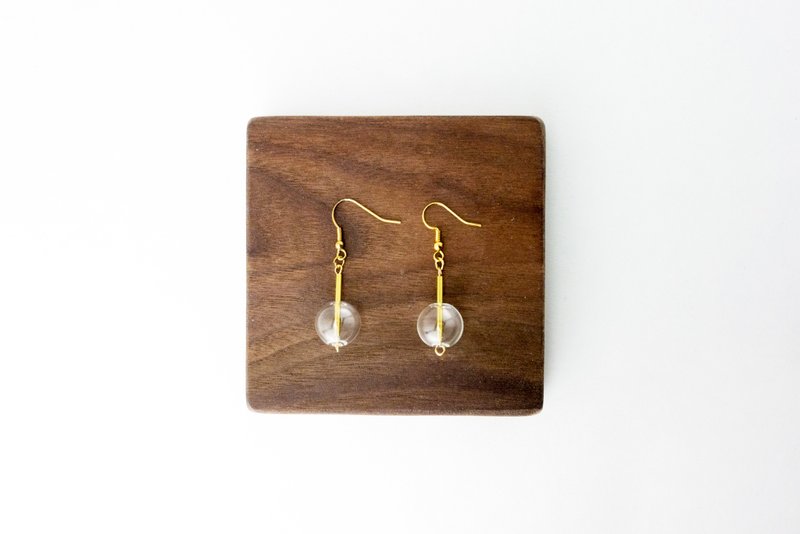 CircleDot transparent glass ball earrings ear clip ear clip earrings