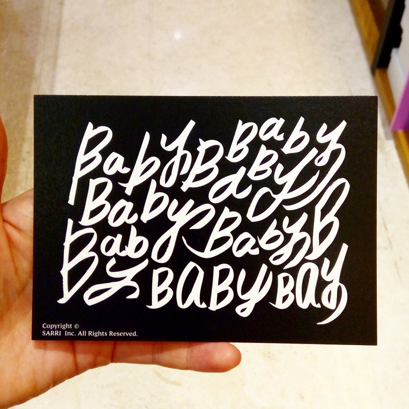 "BabyBabyBabyBabyBabyBaby" postcard birthday card design coloring illustration picture card universal card art fine modern lover love special fun strange weird lovely taiwan yellow fun funny eye-catching tide art sequins flash cool different famo