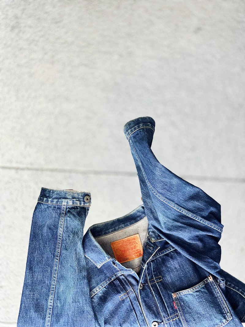 Levis 71506 LVC 經典素面版型 古著丹寧牛仔外套 vintage coat - 男夾克/外套 - 棉.麻 藍色