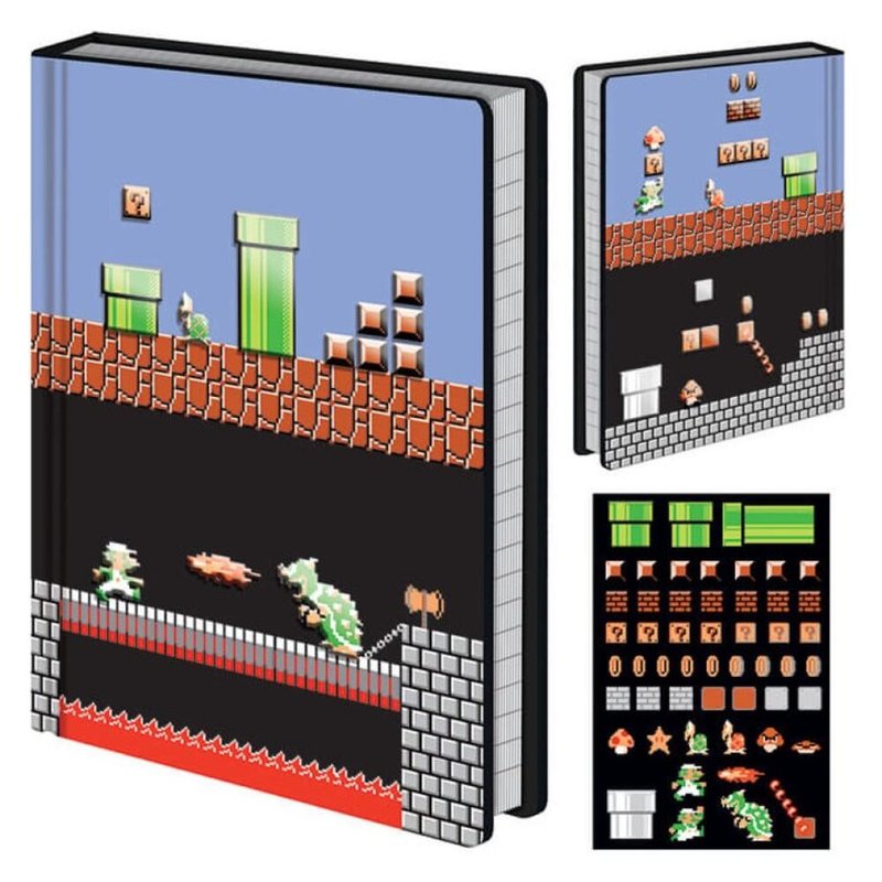 【任天堂】超級瑪莉歐 SUPER MARIO 關卡磁鐵封面A5筆記本 - 筆記本/手帳 - 其他材質 多色