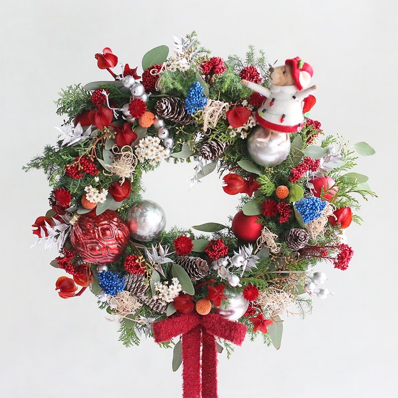 柏靈頓 聖誕花圈 - 擺飾/家飾品 - 植物.花 紅色