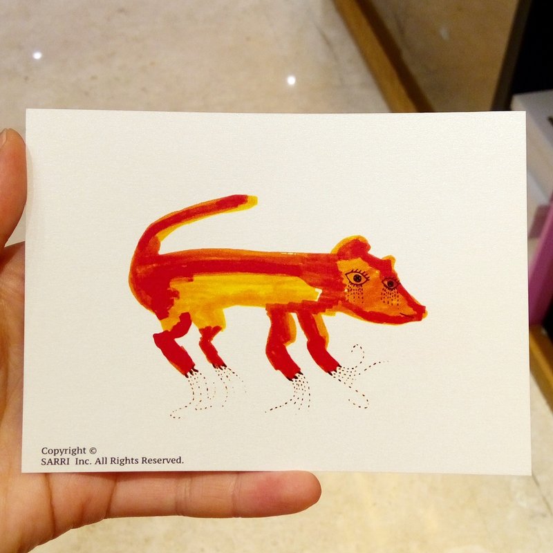 "A fox that does not cut nails" (Can make A3 size posters) Birthday Card Design Coloring Illustration Photobook Card Universal Card Art Fine Arts Modern Lovers Love Special Interesting Weird Features Weird Cute Taiwan Yellow Fun Funny Eye-catchin