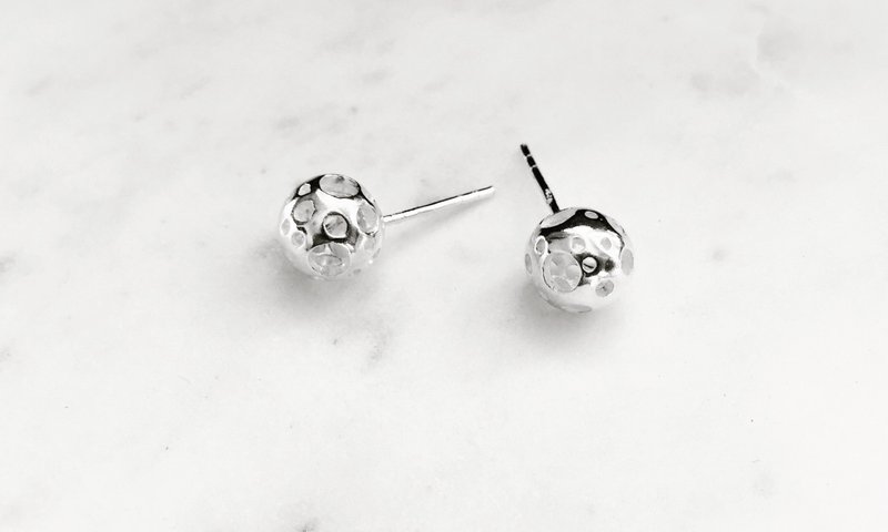 Small Snow Ball Earring - Silver
