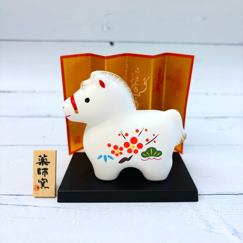 錦彩招福馬-松竹梅-生肖吉祥物(馬年) - 公仔/玩偶 - 陶