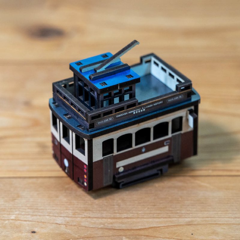 【DIY手作】迷你拼拼車 復古叮叮車 創意手作 特色玩具 - 木工/竹藝/紙雕 - 木頭 多色