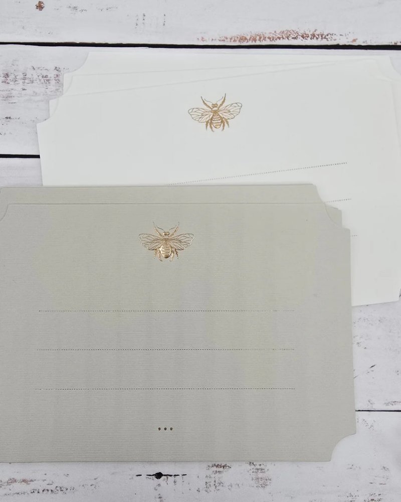 Elegant die cut rectangular card with rose gold foil embosse - 卡片/明信片 - 紙 金色