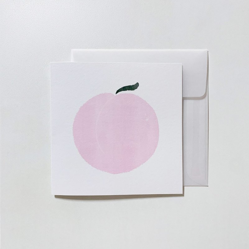 水果迷你卡片 – 桃子 - 卡片/明信片 - 紙 粉紅色