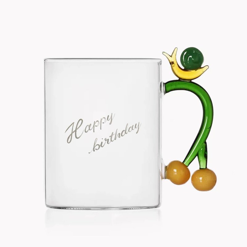 450cc【義大利Ichendorf】蝸牛和菓子 手工客製馬克杯 - 玻璃杯 - 玻璃 橘色