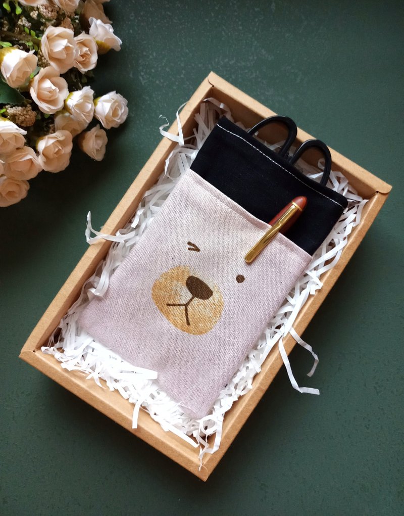 (歲末回饋)手工縫製-護理師/醫師 雙層筆袋-配色款 - 鉛筆盒/筆袋 - 棉.麻 多色