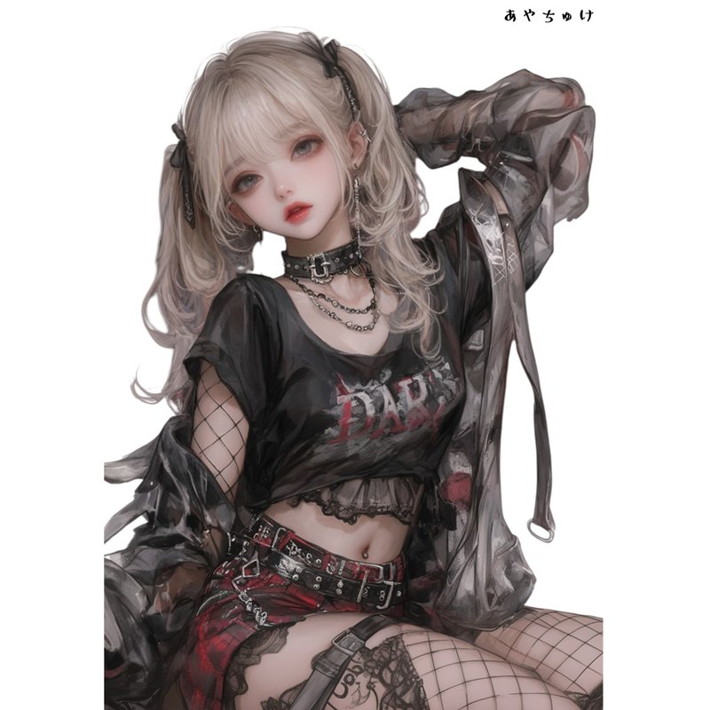 【10月新作5】07-094-0198  人物ステッカー  ライトパンクガール - 貼紙 - 紙