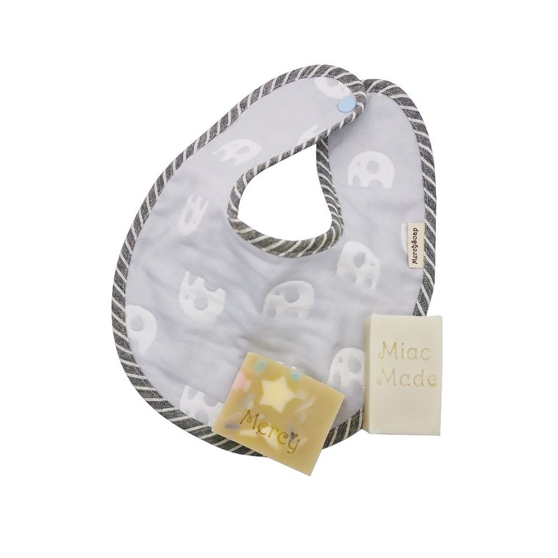 Mercy新生兒圍兜兜綜合禮盒 ( 粉色 / 灰色 ) - 彌月禮盒 - 棉.麻