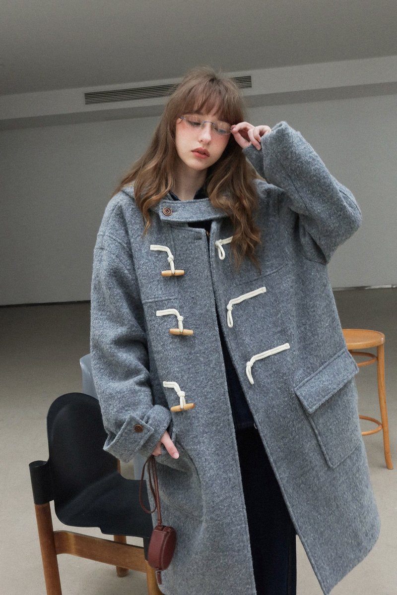 初冬的故事 / 圈圈呢大衣外套 / 100%綿羊毛 - 女大衣/外套 - 其他材質 多色