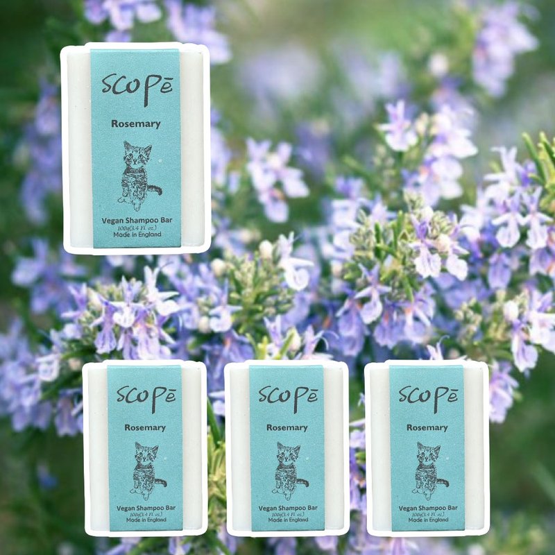 迷迭香洗髮皂裸裝4入-英國原裝【詩可貝SCOPē】聖誕節 - 洗髮精/餅/皂 - 濃縮/萃取物