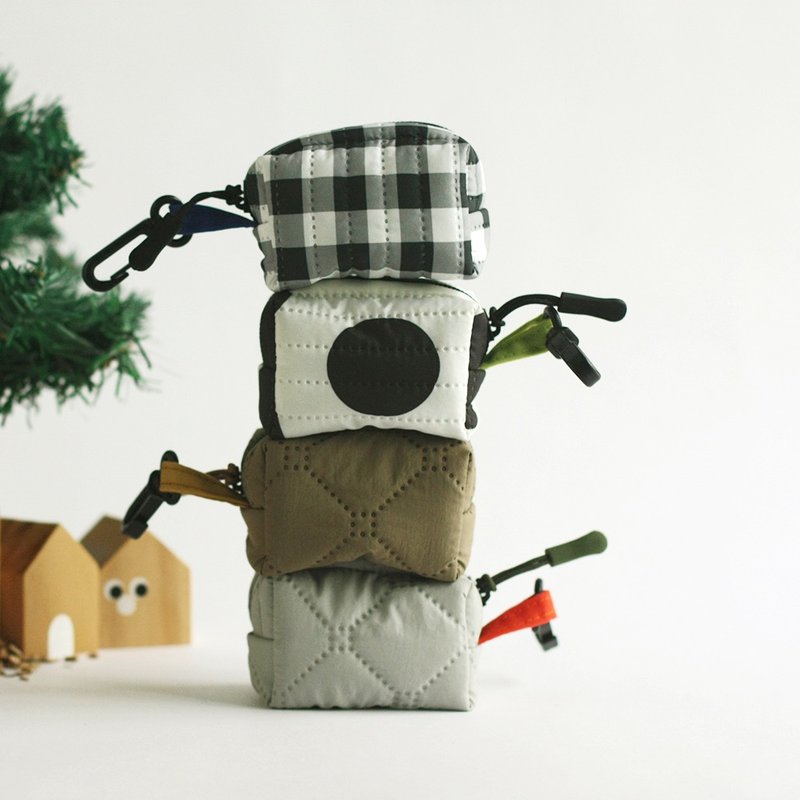 鋪棉迷你包/小廢包 - 零錢包/小錢包 - 其他材質 灰色