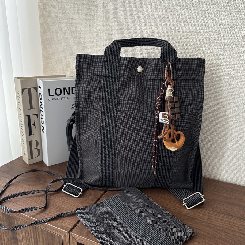 HERMÈS 愛馬仕 Herline 灰色 帆布 後背包 - 後背包/背包/書包 - 棉.麻 灰色