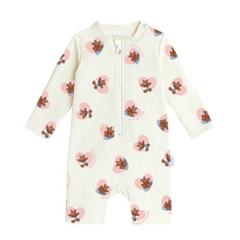 Heart Bear Swimsuit - 嬰兒/兒童泳衣 - 聚酯纖維 白色
