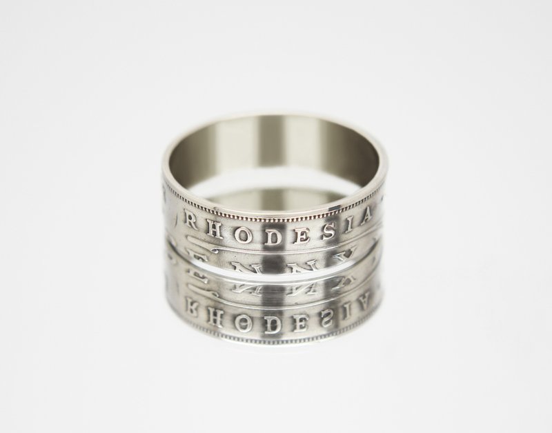 Rhodesia and Nyasaland Coin Ring 1 penny 1937-1942 coin rings for men - 戒指 - 其他金屬
