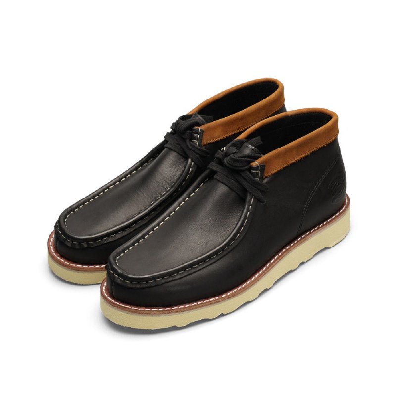 固特異 牛皮袋鼠鞋 休閒 馬丁靴 工裝靴 - 男休閒鞋 - 聚酯纖維 黑色