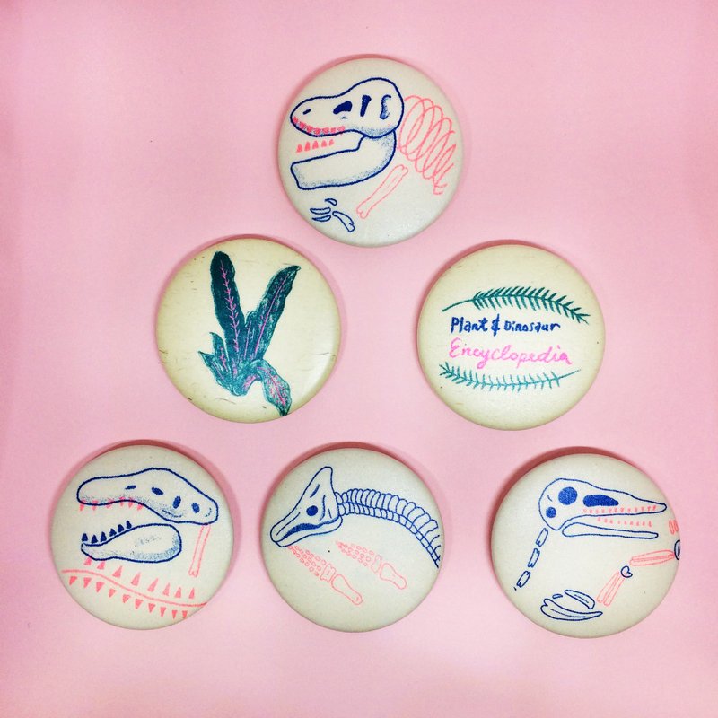 植物恐龍百科 risograph 孔版印刷 霧面徽章 單買區 肉食性系列