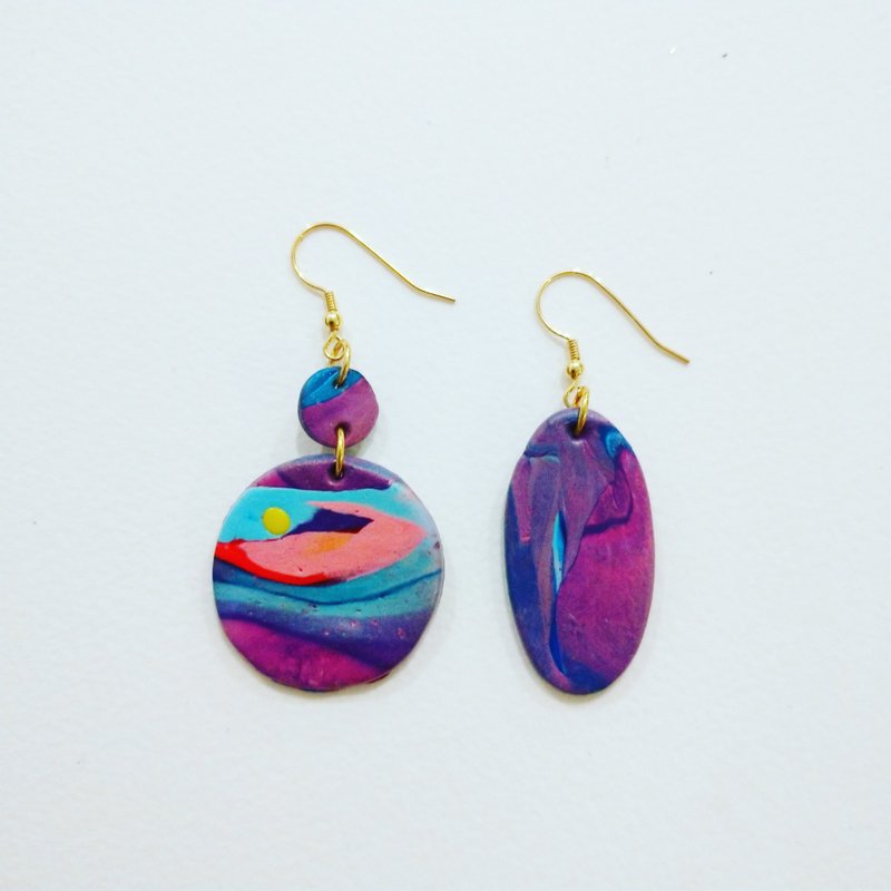 Purple Wave View Earrings