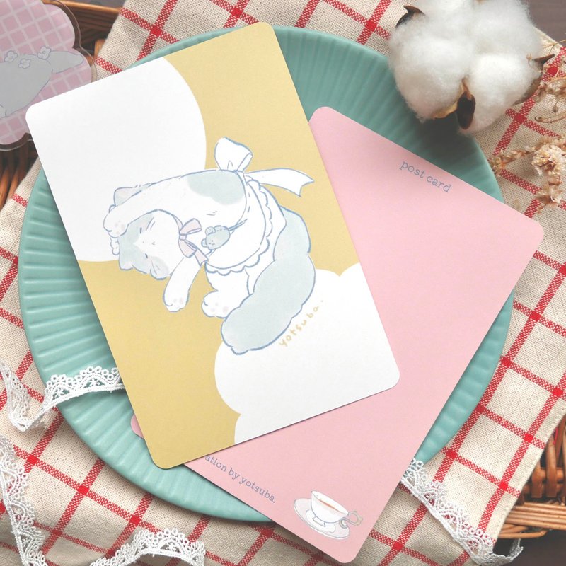 ポストカード おひるねねこちゃん - 卡片/明信片 - 紙 橘色