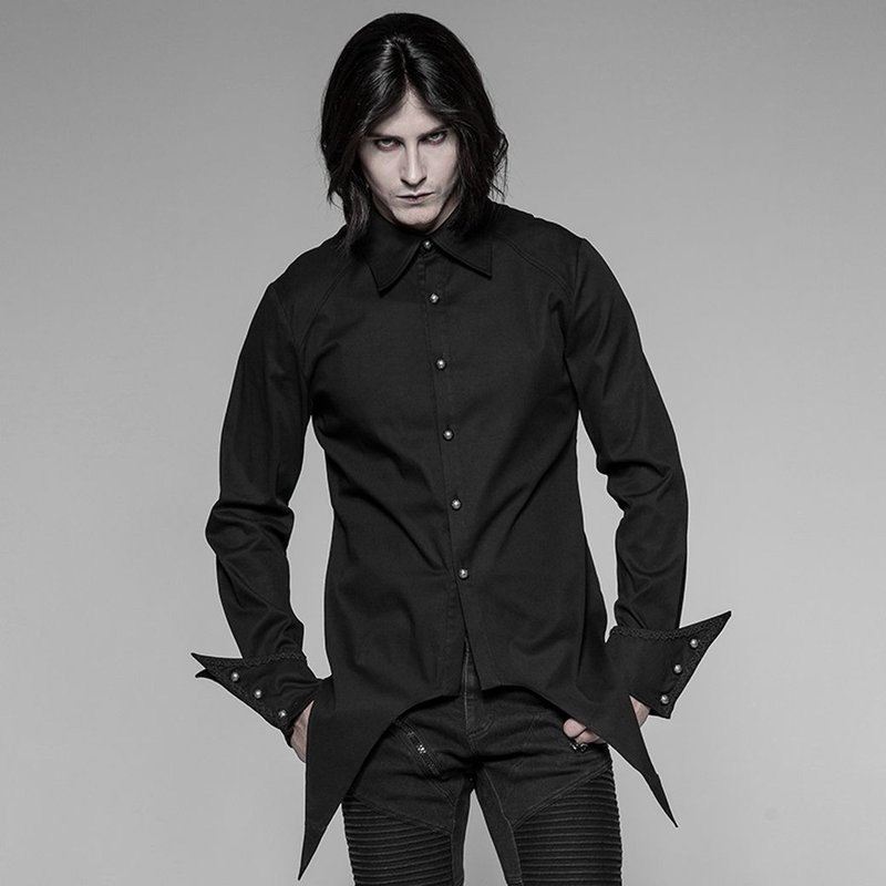 哥德巫師襯衫 - 男襯衫/休閒襯衫 - 其他材質 黑色