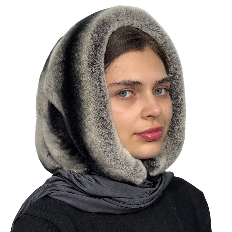 Womens Rabbit Fur Scarf Winter Russian Fur Hat Luxury Fur Shawl Rabbit Fur Hood - 絲巾 - 其他材質 多色