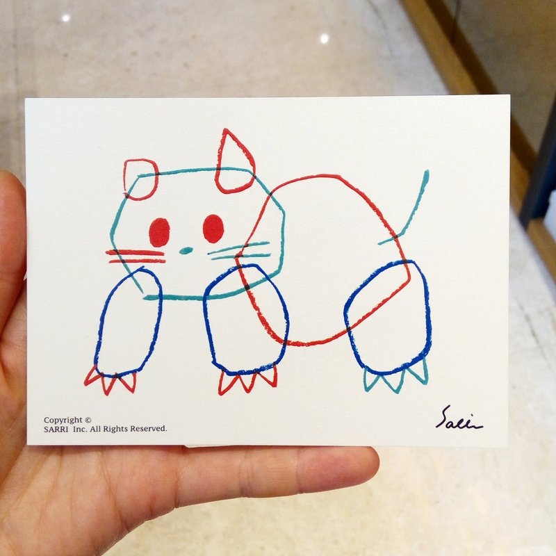 "Rubber Band Cat" (Can make A3 size poster) Birthday Card Design Coloring Illustration Photobook Card Universal Card Art Art Modern Lovers Love Special Interesting Weird Features Weird Cute Taiwan Yellow Fun Funny Eye-catching Tide Art Sequin Fla