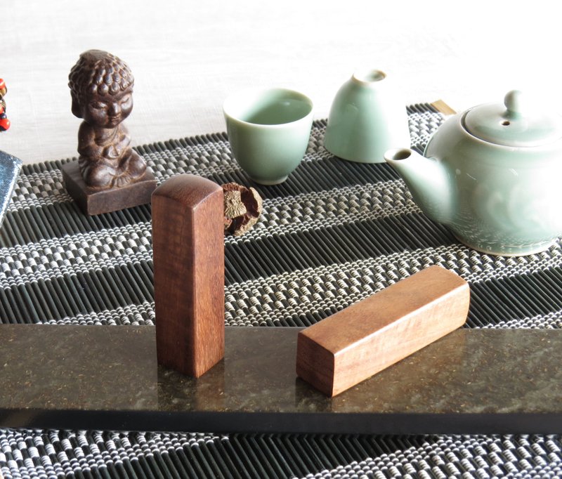 HO MOOD 工藝系列—開運方印組 - 印章/印台 - 木頭 咖啡色