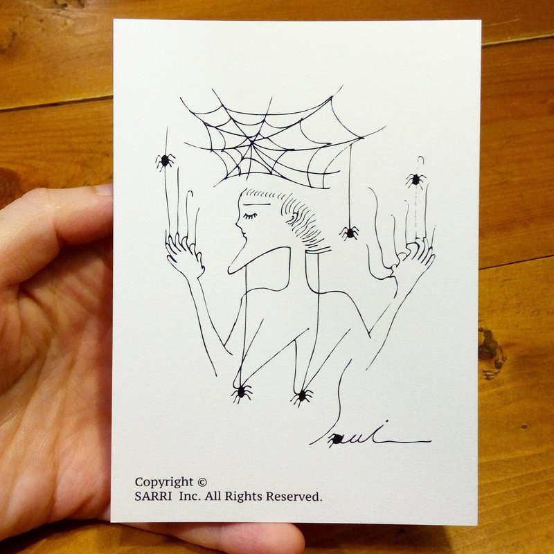 Spider Maiden (can create A3 size posters) Birthday Card Design Coloring Illustrator Painted Card Universal Card Art Love Special Funny Strange Characteristic Weird Cute Taiwan Playable