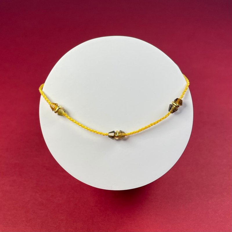 小鼠 小豬的專屬【金黃碧璽幸運手繩】 - 手鍊/手環 - 貴金屬 黃色