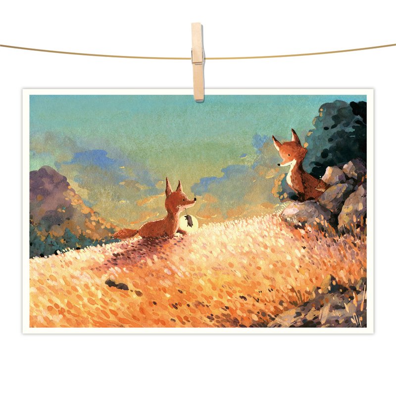Afu watercolor illustration postcard - this trip is not alone