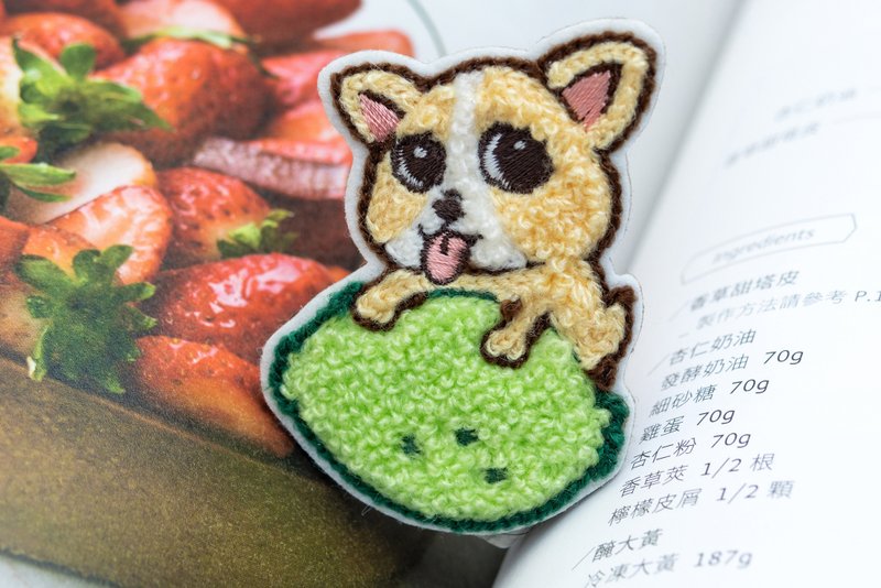 刺繡貼紙【吉娃娃】金吉檸檬 毛巾繡 立體刺繡 DND - 貼紙 - 聚酯纖維 黃色