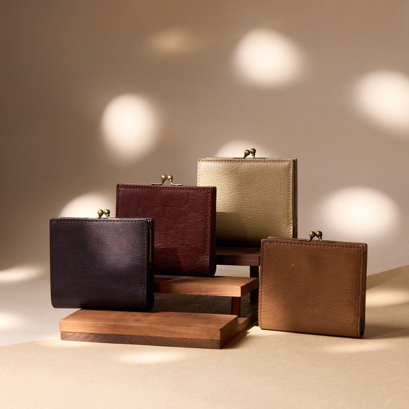 【新色上市】匠 しょくにん 系列 - 全皮革迷你口金短夾 - 錢包/皮夾/長短夾 - 真皮 多色