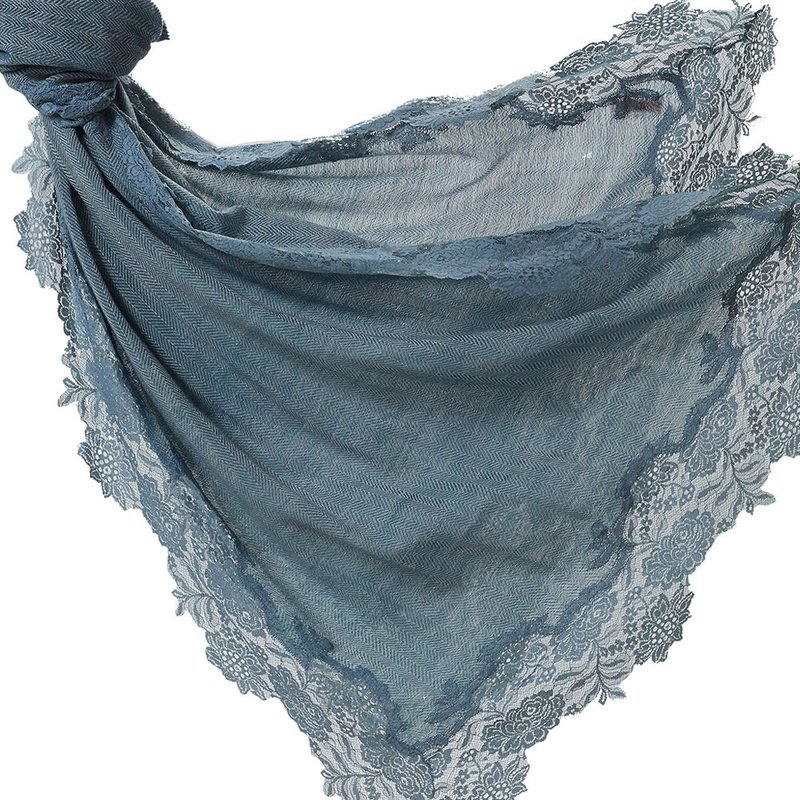 Angel Woolen 印度Cashmere手工羊絨披肩Michelle的藍色依偎-藍綠