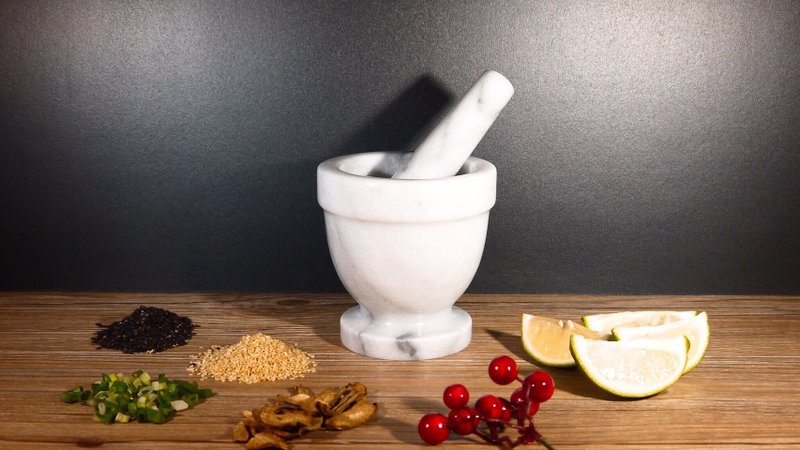 【Spice mashed (large)】 kitchen essential supplies, Taiwan marble system ↖ simple and easy to clean