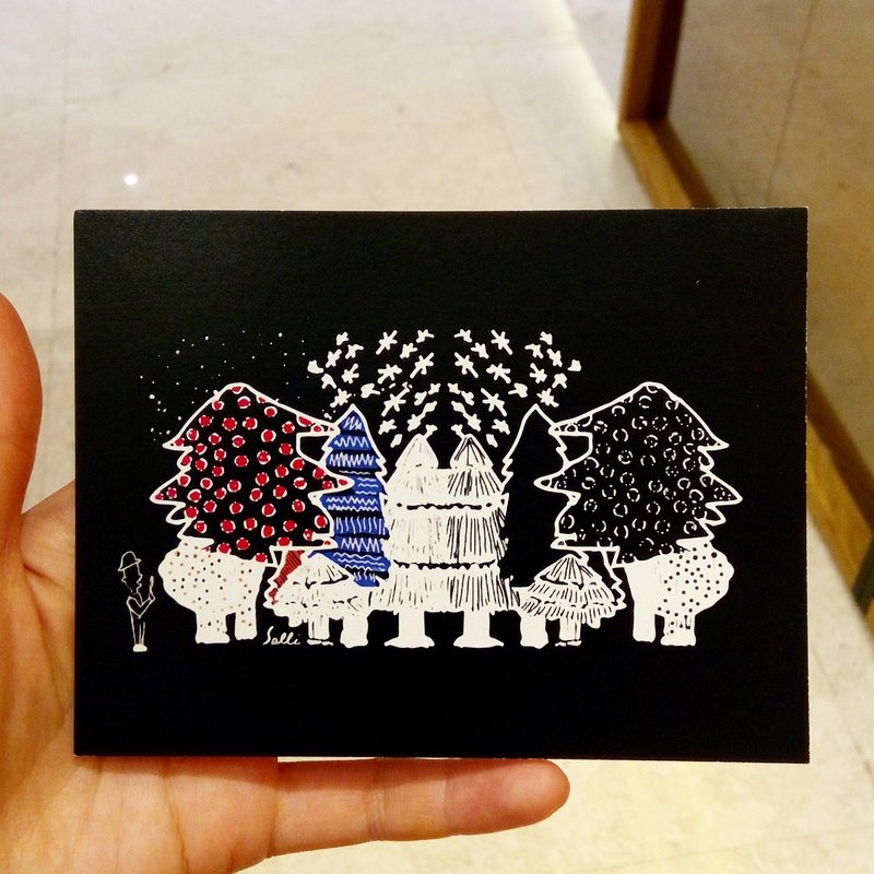Black Forest (can make A3 size poster) birthday card design coloring illustration picture card universal card art art modern lover love special interesting weird special weird lovely taiwan yellow fun funny eye-catching tide art glitter flash cool differen