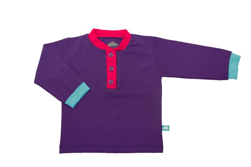 SanBelle Baby Long T-shirts★Permanent skin protection★0-12m Purple×Pink