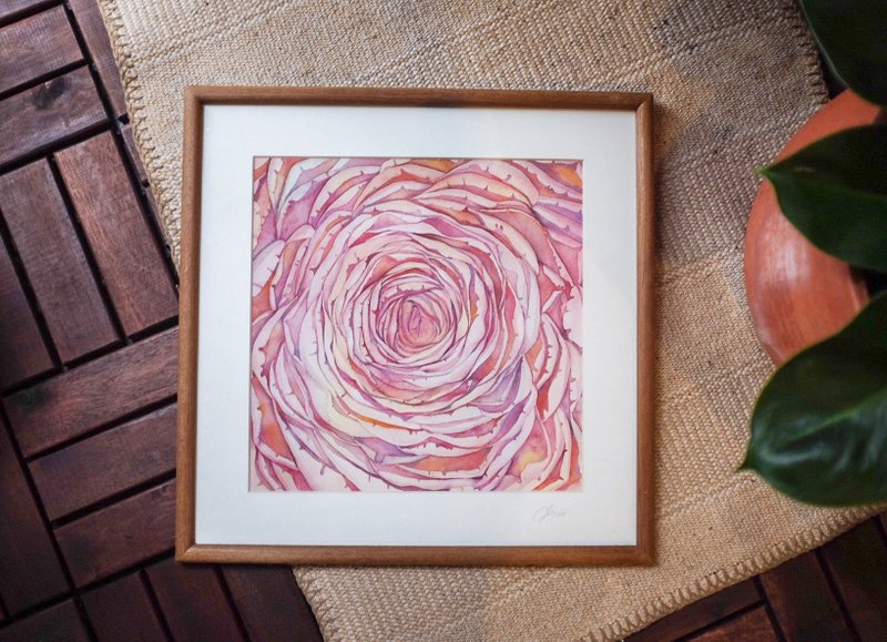 ภาพวาดสีน้ำ / Peony