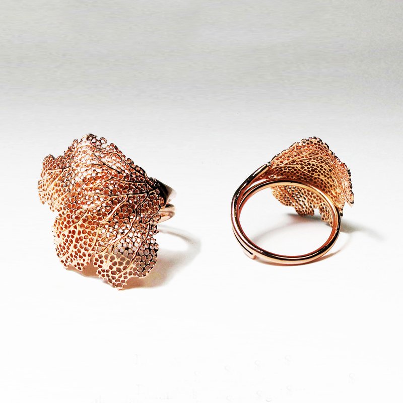 【雙11折扣】Silver Ring Coral  Ring  Adjustable Ring - 戒指 - 純銀