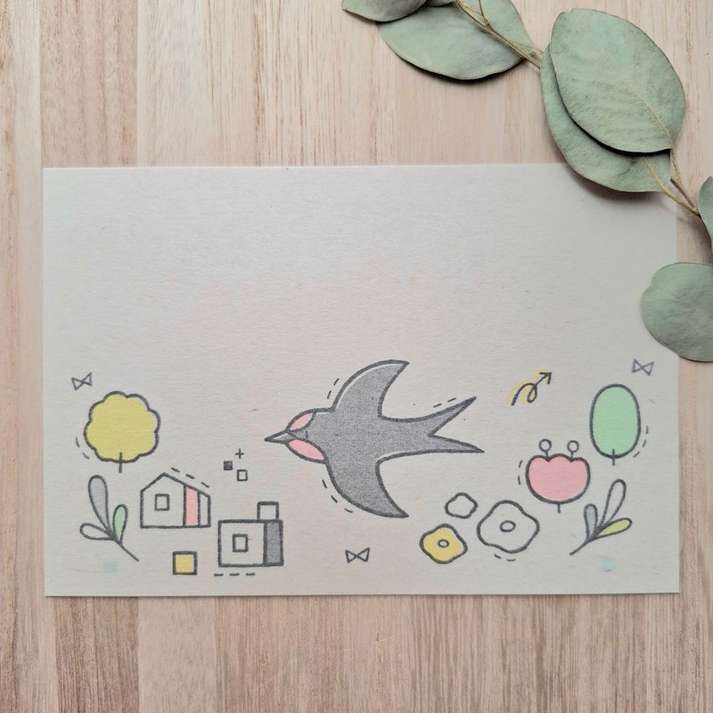 ポストカード ツバメ - 卡片/明信片 - 紙